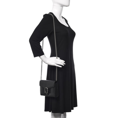 Gucci Calfskin Mini Dionysus Chain Wallet Black 2 of 12