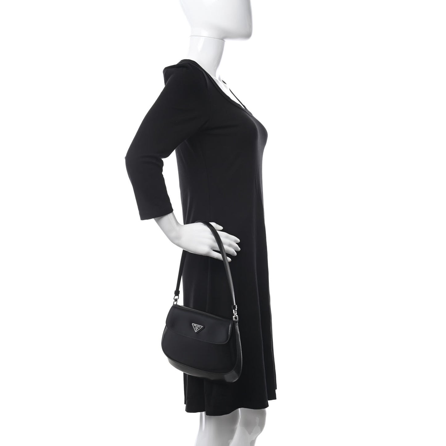 Spazzolato Cleo Flap Shoulder Bag Black