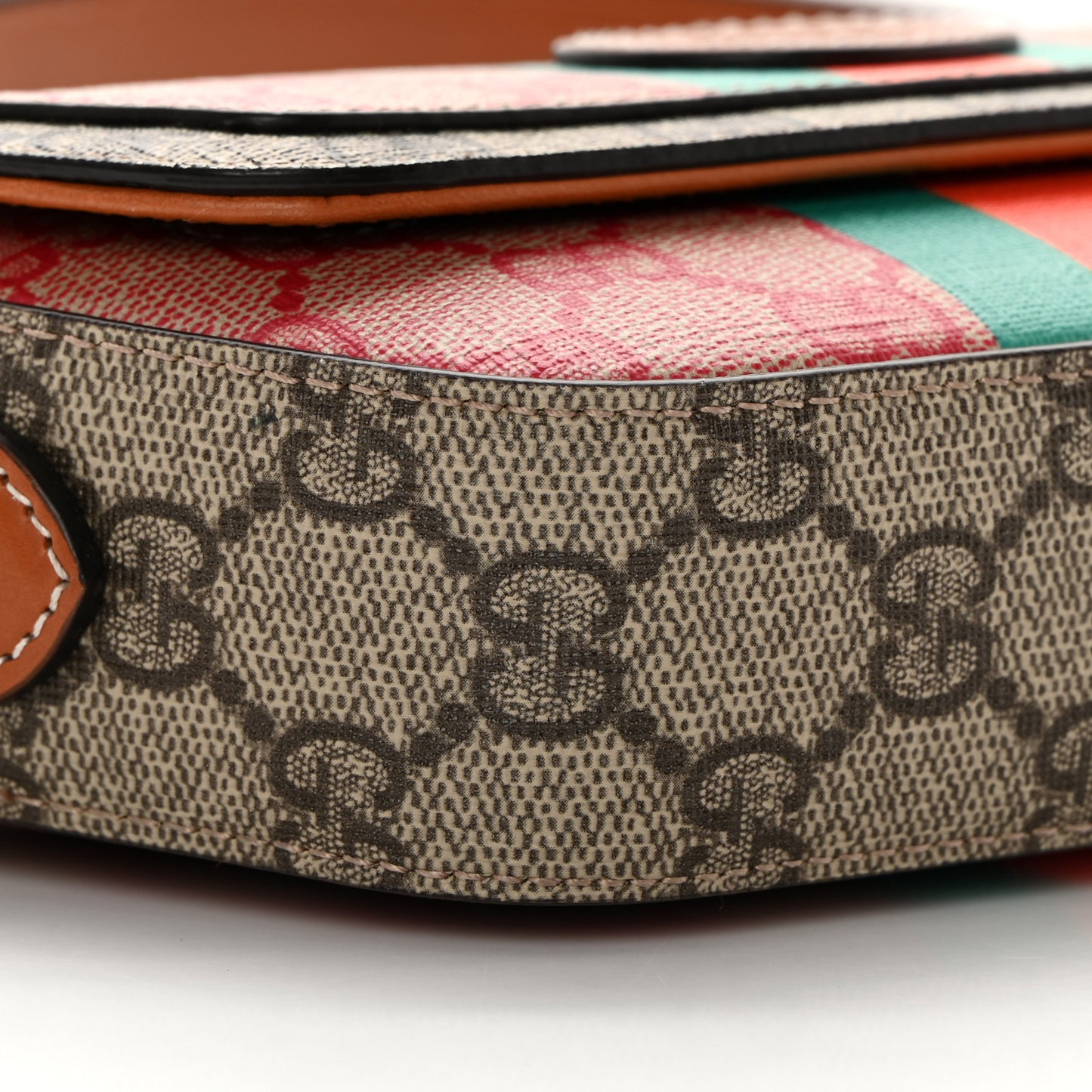 X DANS LE VERT GG Supreme Monogram Cuoio Web Mini Retro Interlocking G Top Handle Beige Rosso Ebony Harness Brown