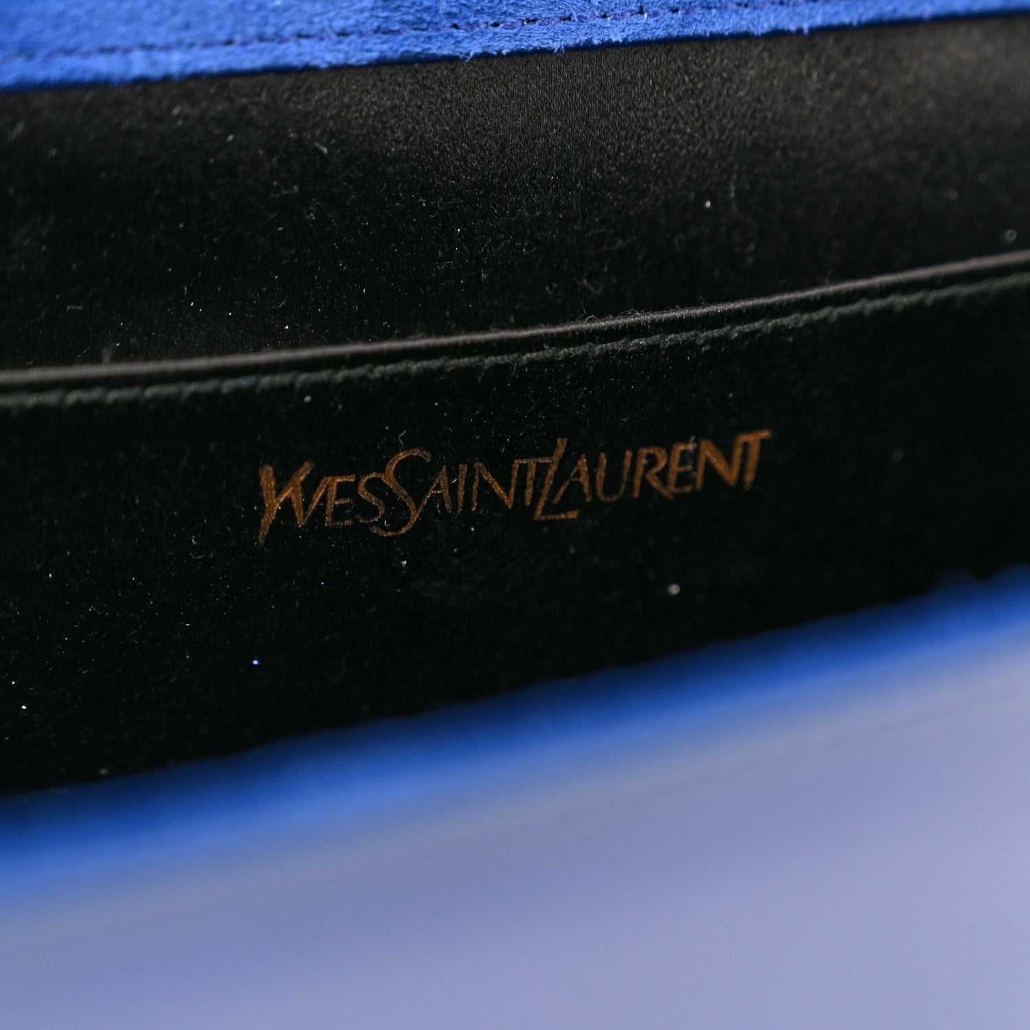 Saint Laurent Patent Calfskin Monogram Large Belle De Jour Clutch Royal Blue 6 of 7