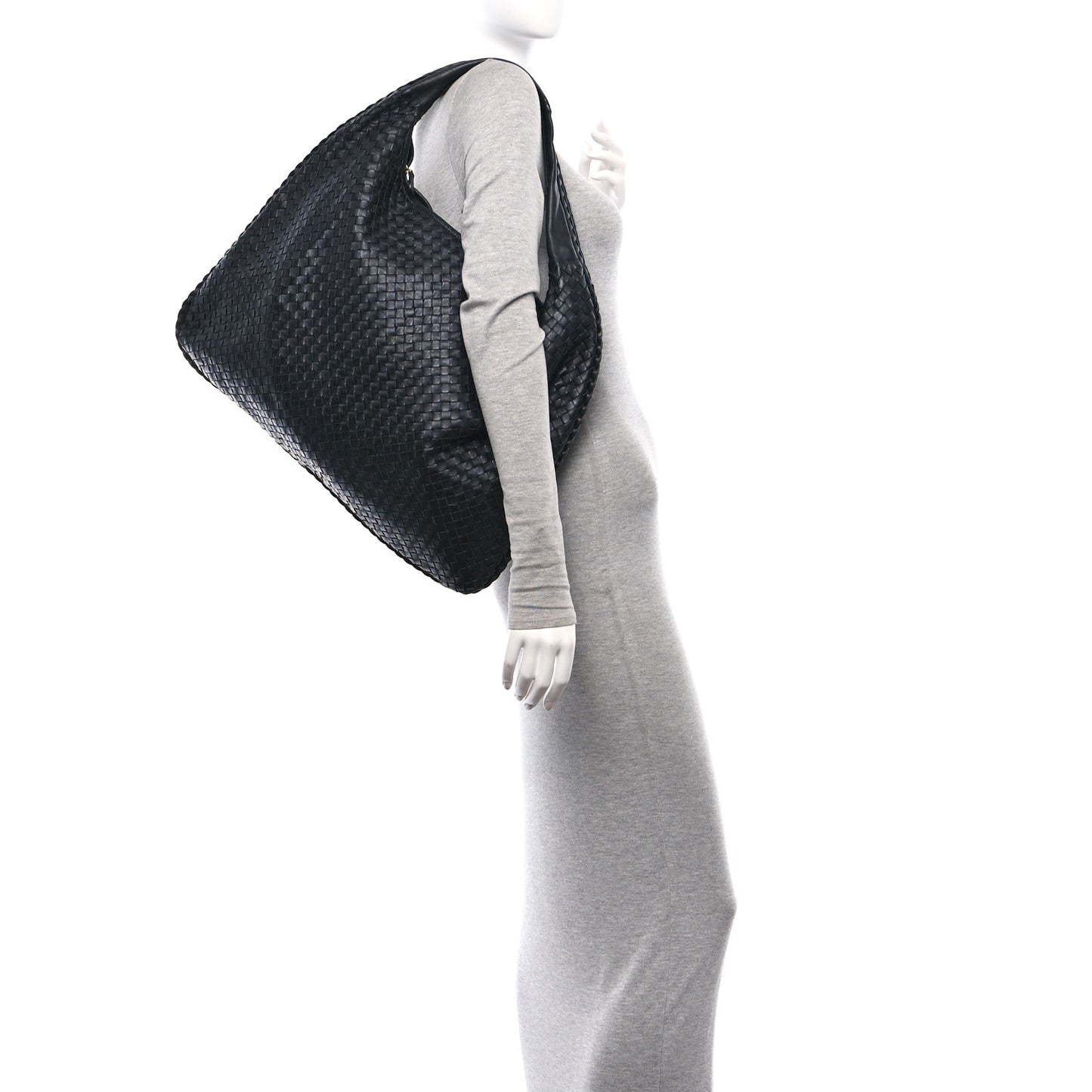 Nappa Intrecciato Maxi Veneta Hobo Black