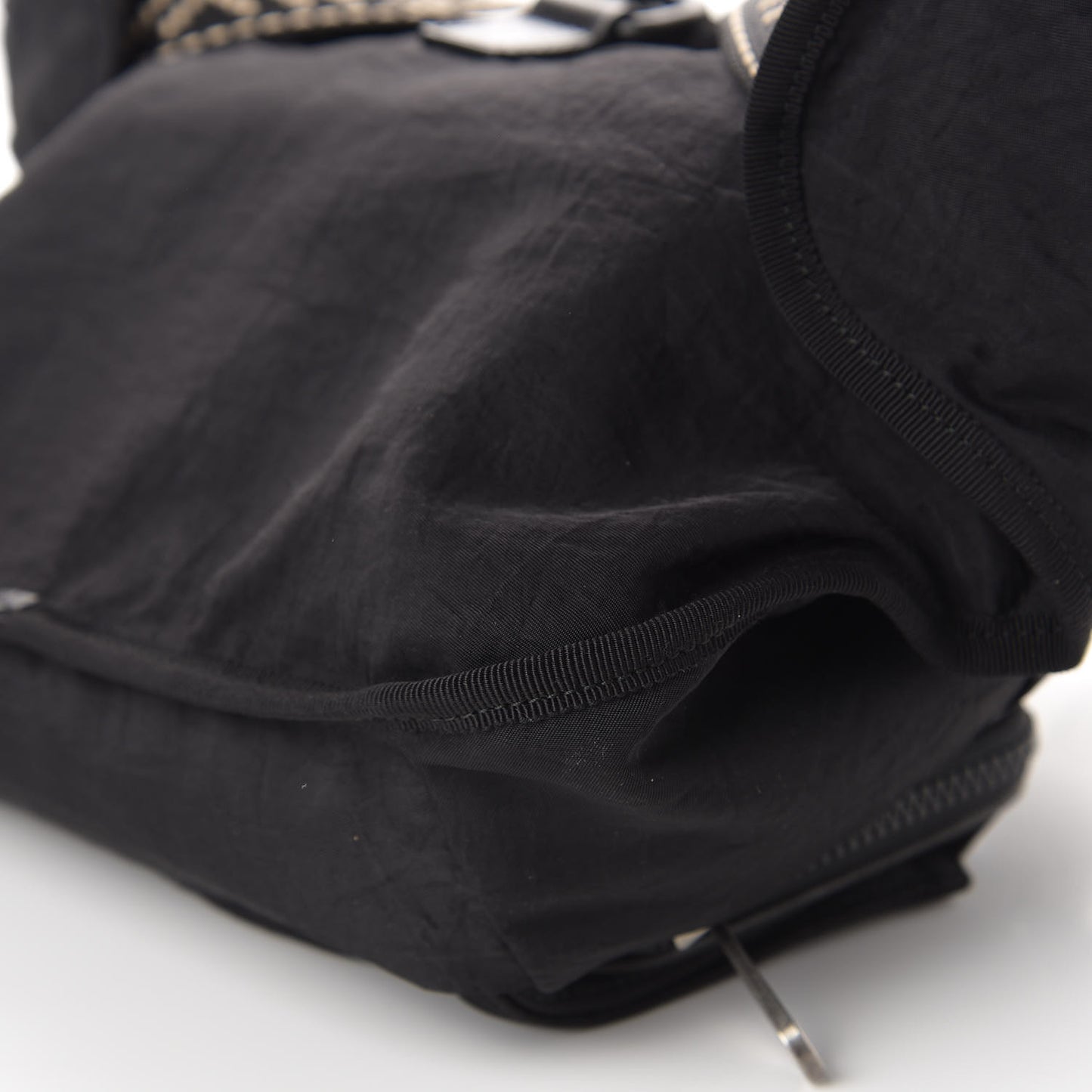 Nylon 80s Logo Patch Belt Bag Black