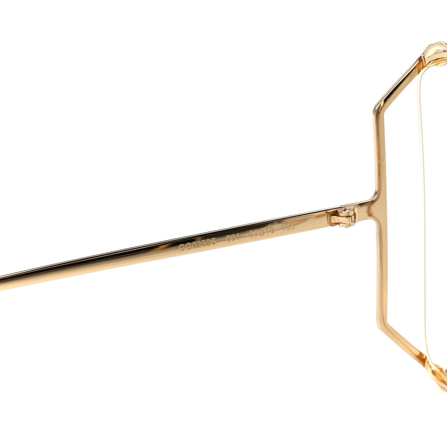 Metal Oversized Round Sunglasses GG0252S Gold