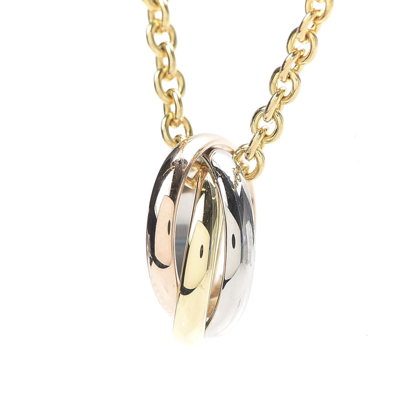 18K Pink Yellow White Gold Baby Trinity Pendant Necklace