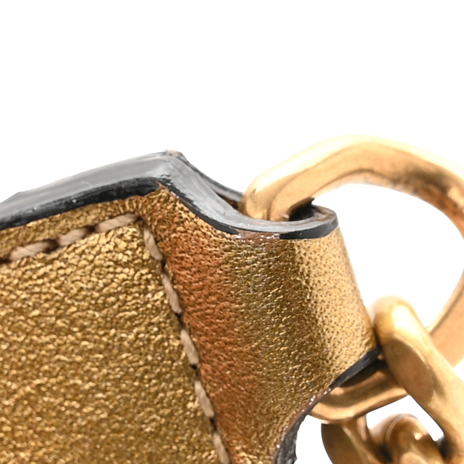 Saint Laurent Metallic Calfskin Y Quilted Small Loulou Monogram Chain Satchel Gold 11 of 12