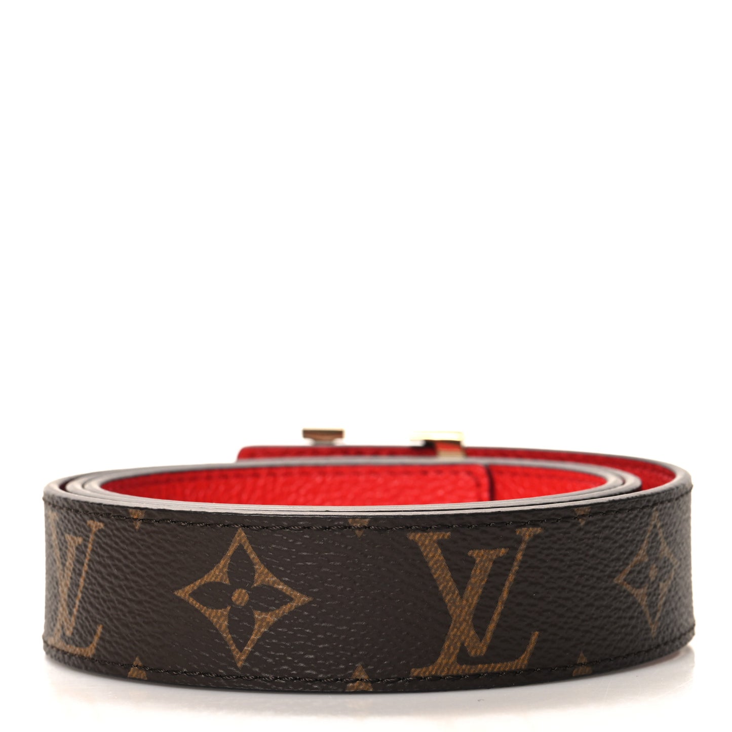 Monogram 30mm LV Initiales Reversible Belt 85 34 Coquelicot