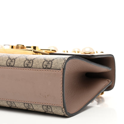 Gucci GG Supreme Monogram Studded Small Padlock Shoulder Bag Porcelain Rose 9 of 10
