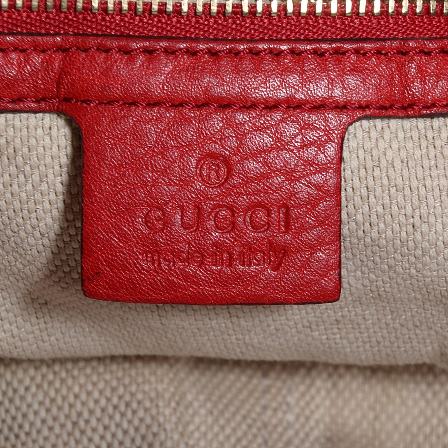 Pebbled Calfskin Large Soho Shoulder Bag Red