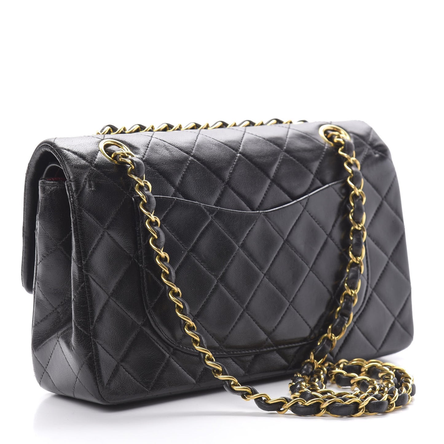 Lambskin Quilted Small Double Flap Black