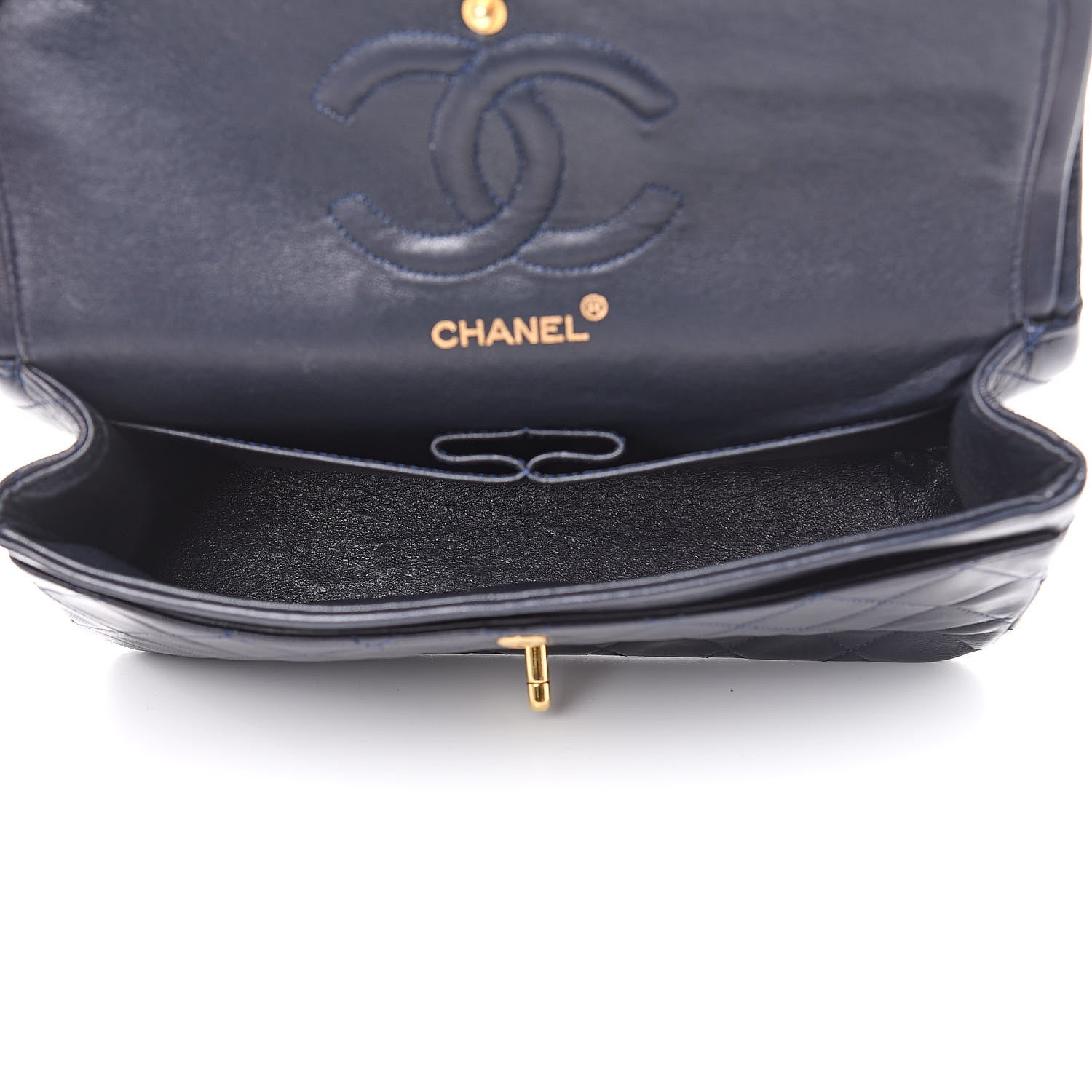 Chanel Lambskin Quilted Medium Double Flap Navy 5 of 17