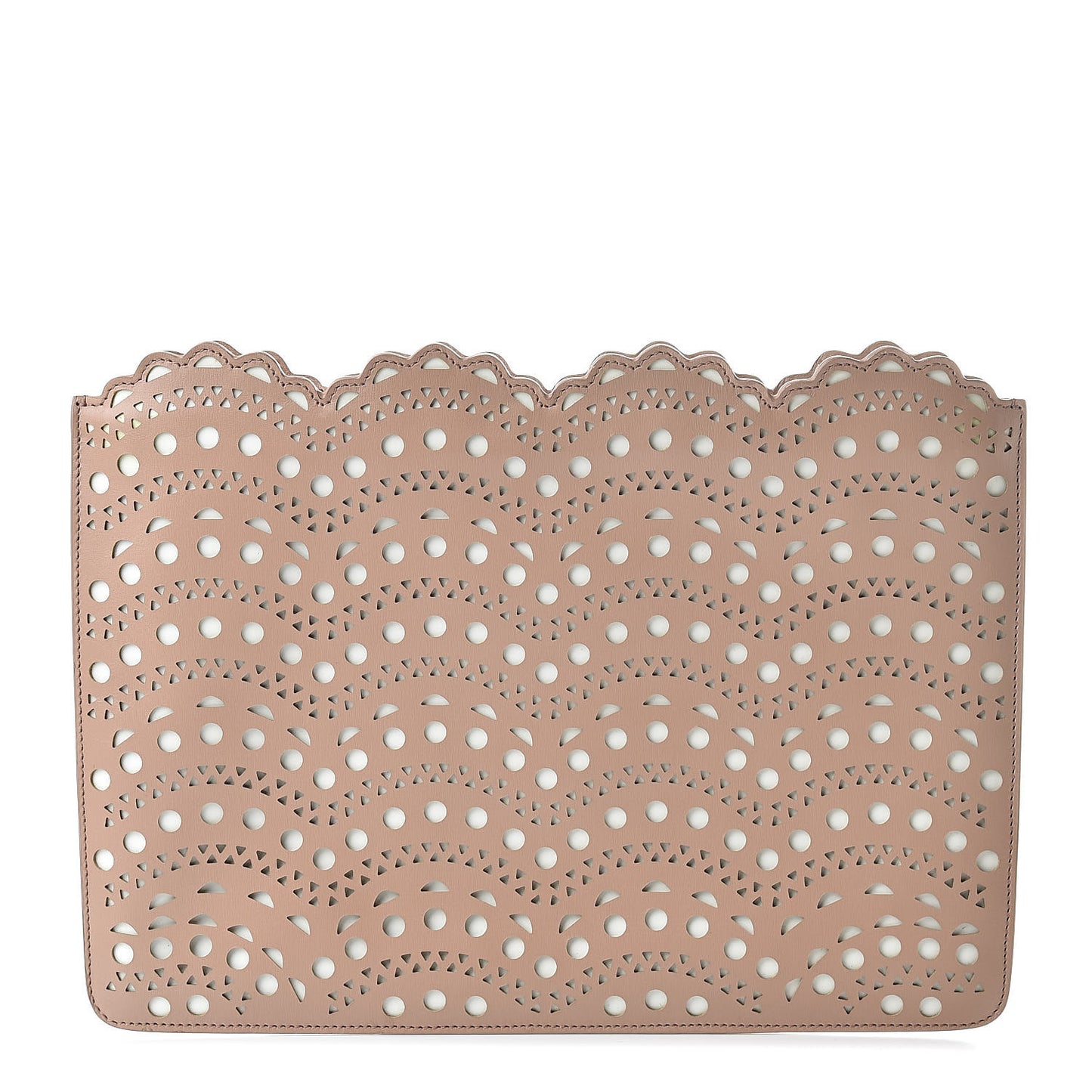 Calfskin Laser Cut Pochette MM Chair Blanc