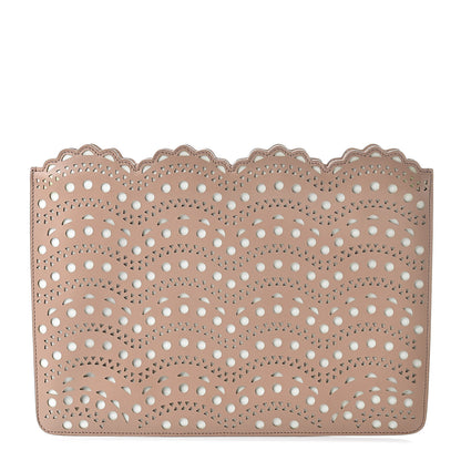Alaia Calfskin Laser Cut Pochette MM Chair Blanc 1 of 6
