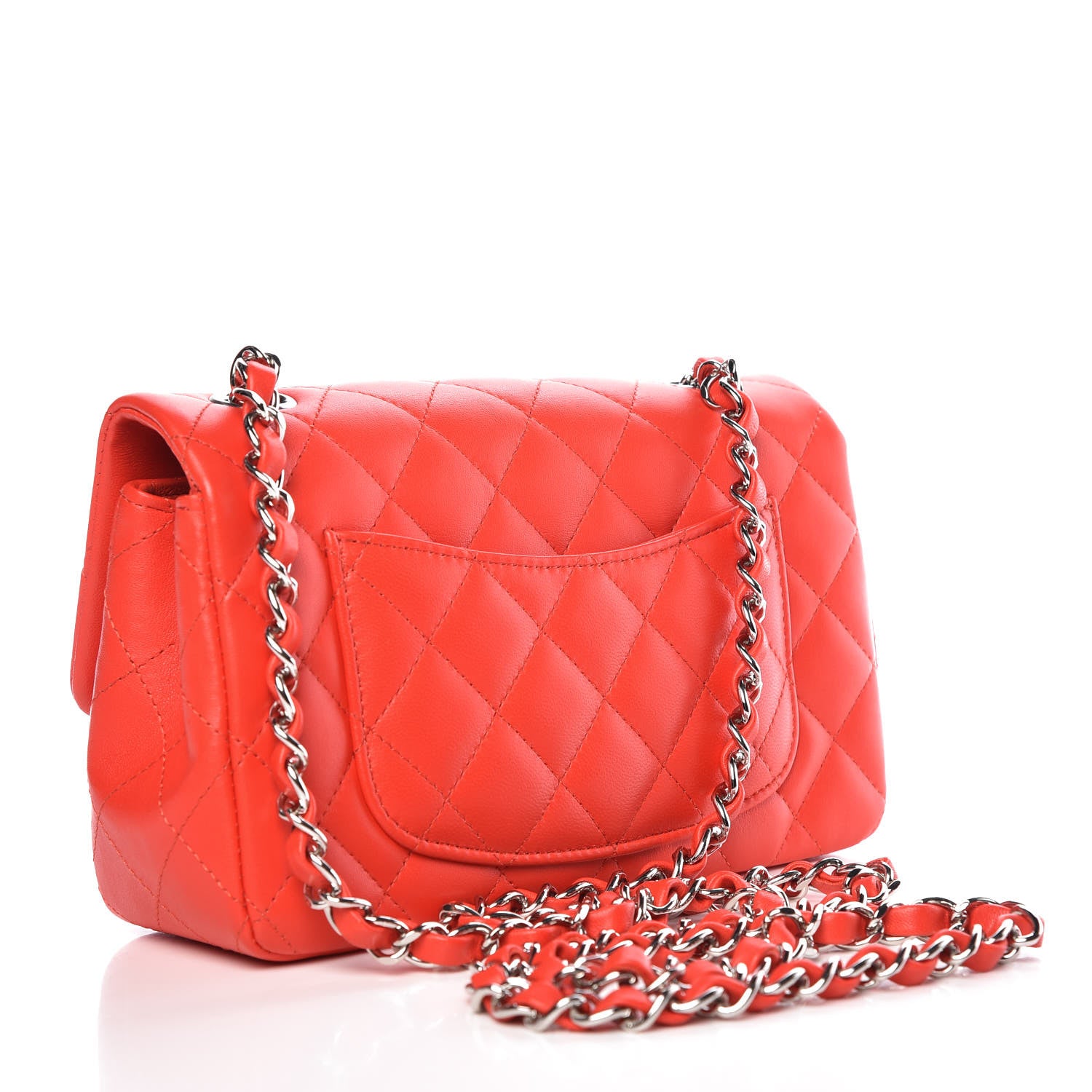 Chanel Lambskin Quilted Mini Rectangular Flap Red 3 of 10