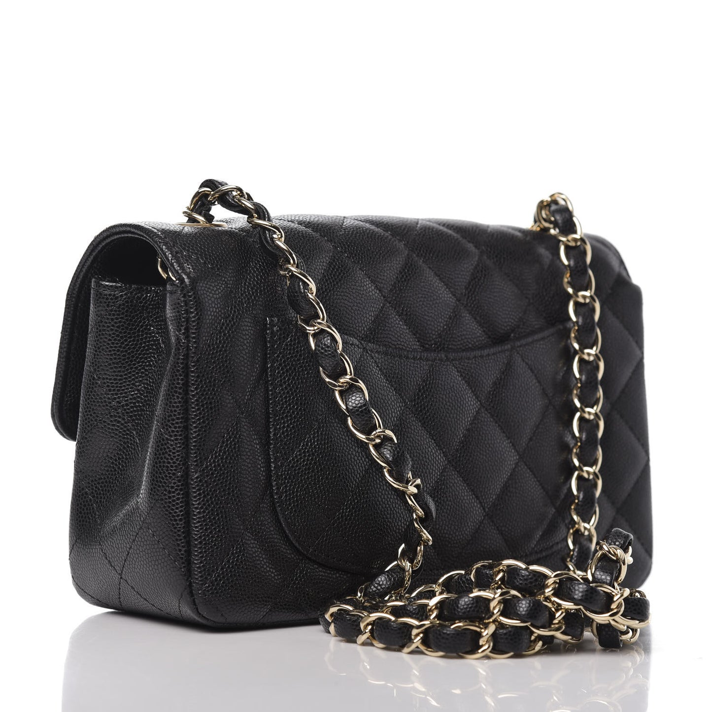 Caviar Quilted Mini Rectangular Flap Black