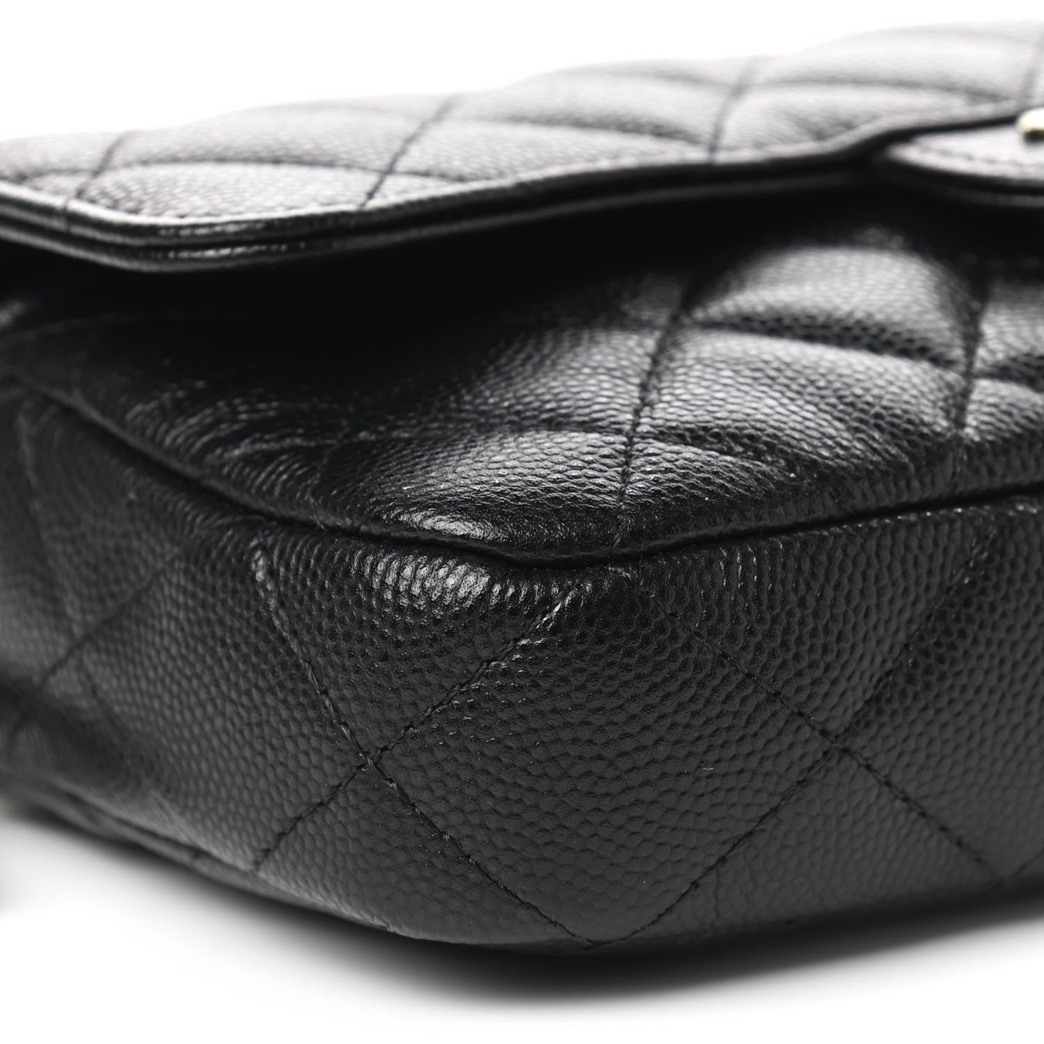 Chanel Caviar Quilted Flap Phone Holder With Chain Black 10 of 11