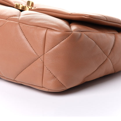Chanel Lambskin Quilted Large Chanel 19 Flap Brown 10 of 10