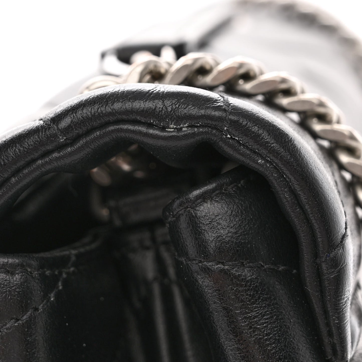 Calfskin Y Quilted Monogram Medium Loulou Chain Satchel Black