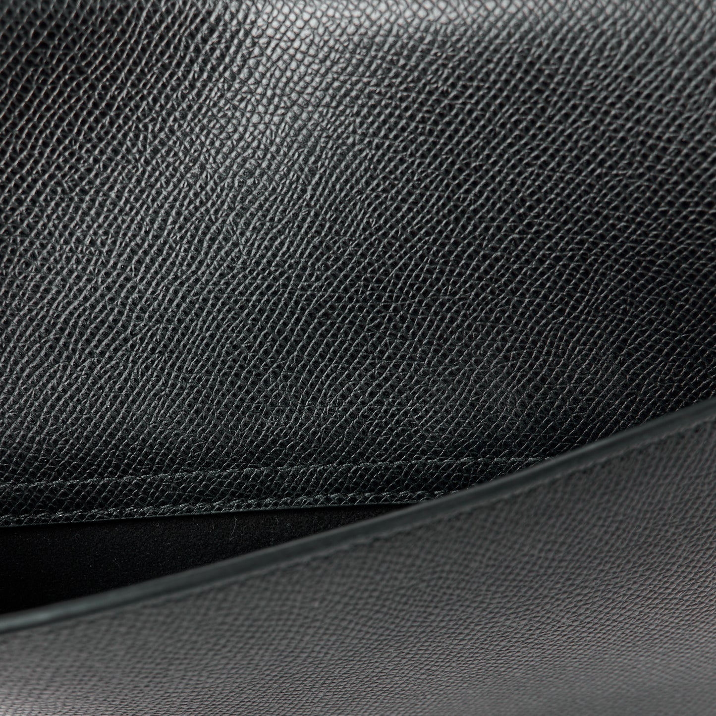 Grained Calfskin Saddle Bag With Strap Black