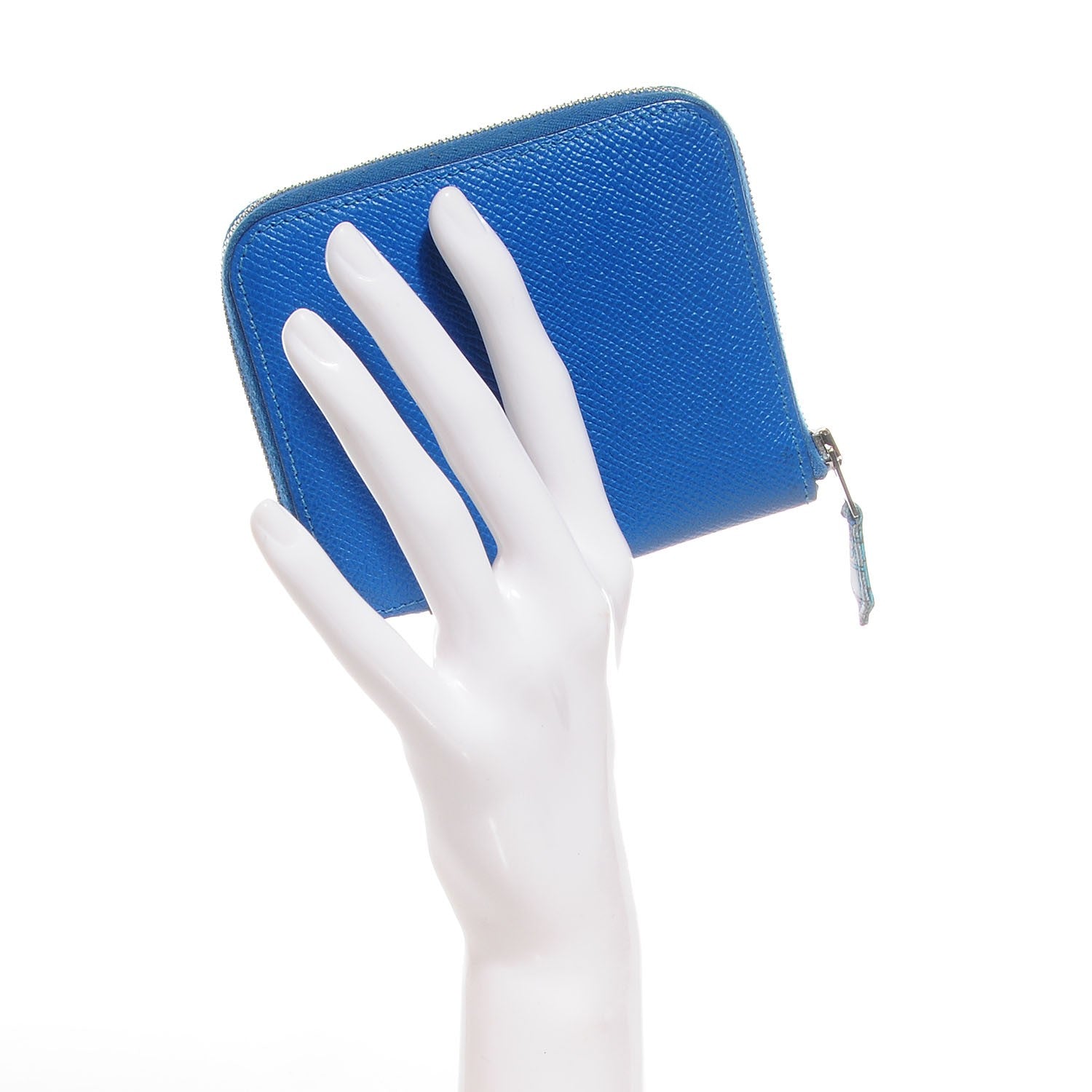 Hermes Epsom Silk'In Compact Wallet Mykonos 2 of 9