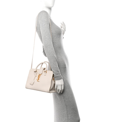 Saint Laurent Calfskin Monogram Baby Cabas Dove White 3 of 15