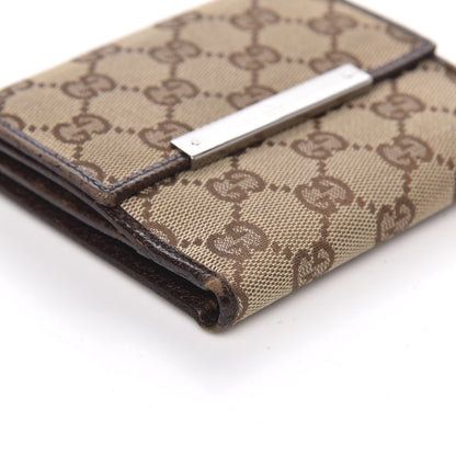 Gucci Monogram Metal Bar French Flap Wallet Beige Ebony Cocoa 6 of 11