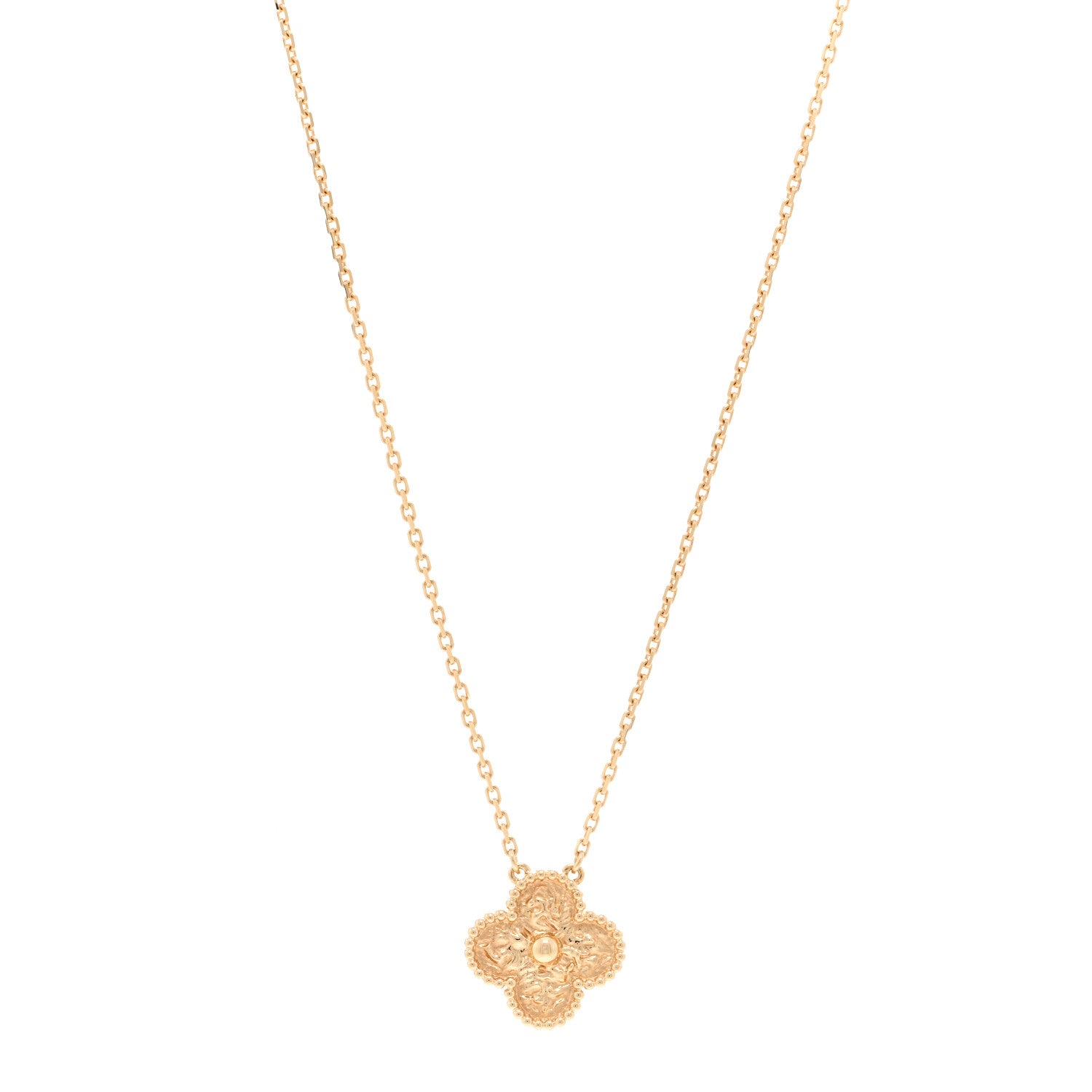 Van Cleef & Arpels 18K Yellow Gold Vintage Alhambra Pendant Necklace 1 of 6