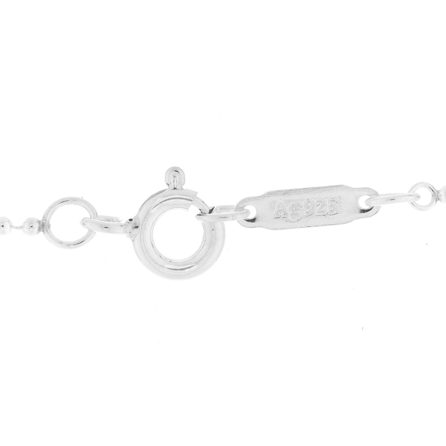 Tiffany Sterling Silver Large Fleur De Lis Key Pendant Beaded Chain Necklace 3 of 5