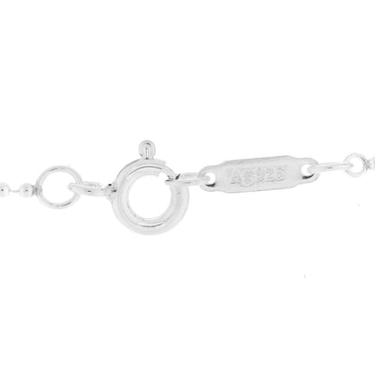 Tiffany Sterling Silver Large Fleur De Lis Key Pendant Beaded Chain Necklace 3 of 5