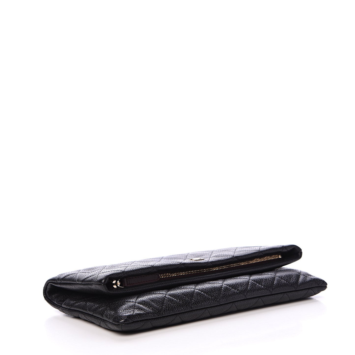 Caviar Quilted CC Beauty Clutch Black