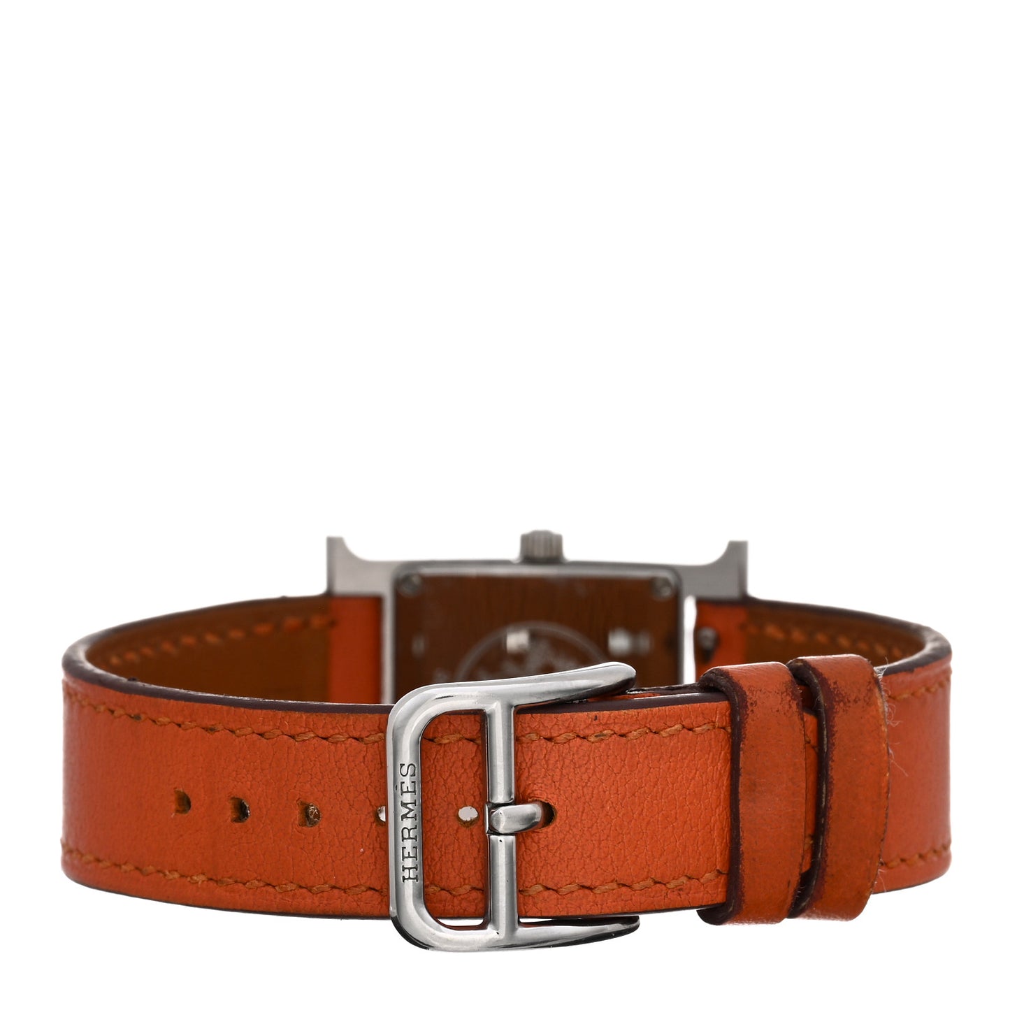 Stainless Steel Swift 21mm Heure H Hour Quartz Watch Orange