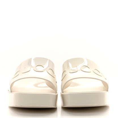Gucci Rubber Gucci Logo Womens Platform 20/60mm Slide Sandals 38 Mystic White 2 of 8