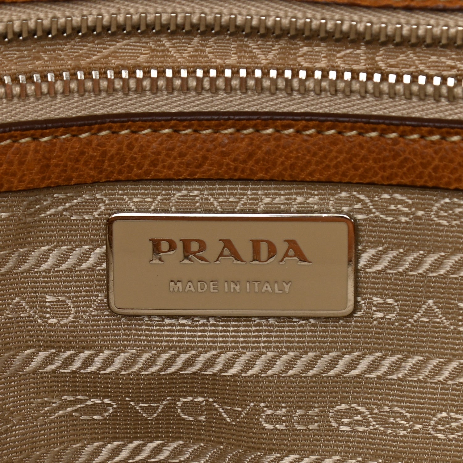 Prada Tessuto Nylon Foldover Pushlock Flap Satchel Cammello 6 of 10