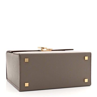 Hermes Epsom Cinhetic Boxy Top Handle Bag Etain 4 of 15