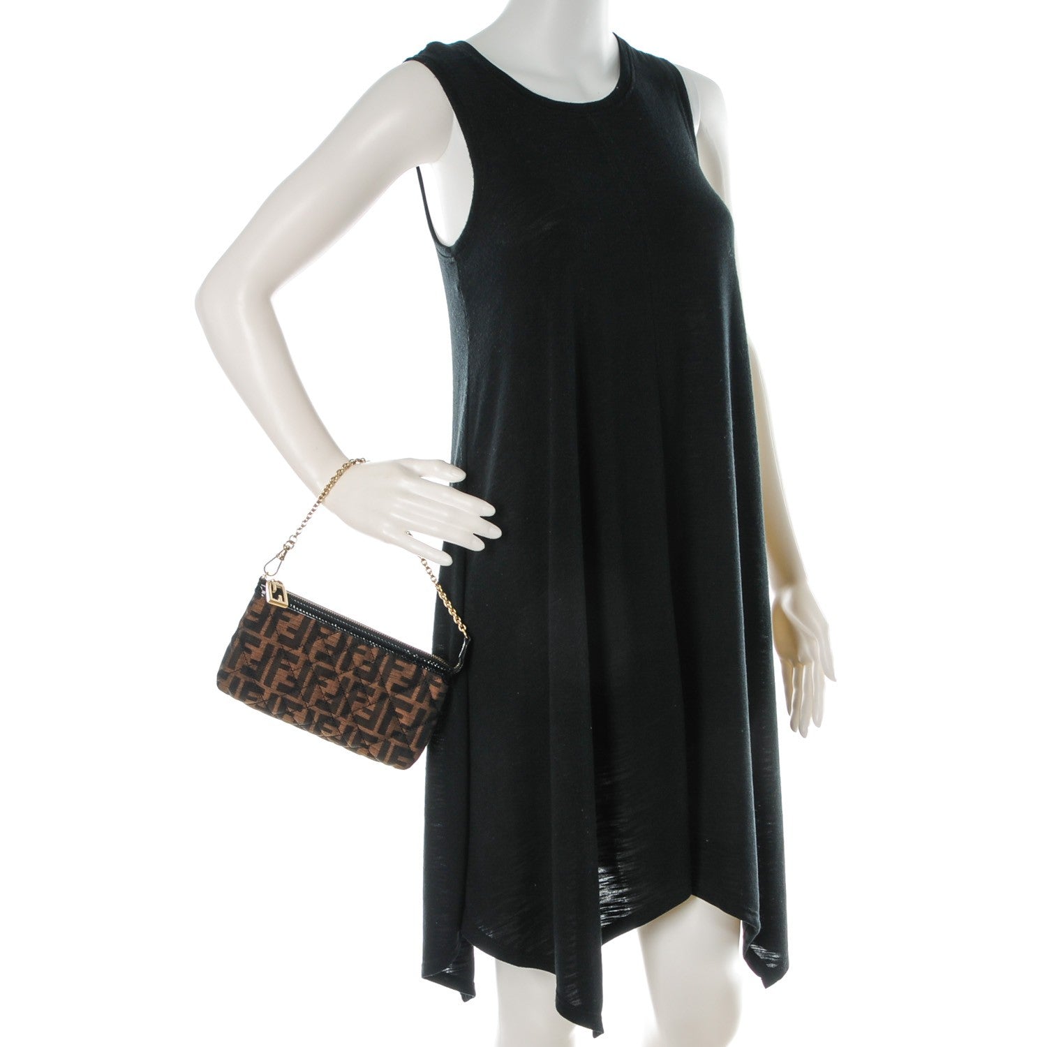 Fendi Zucca Quilted Pochette Tobacco 2 of 8