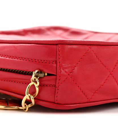 Chanel Lambskin Quilted Tassel Clutch Red 11 of 15