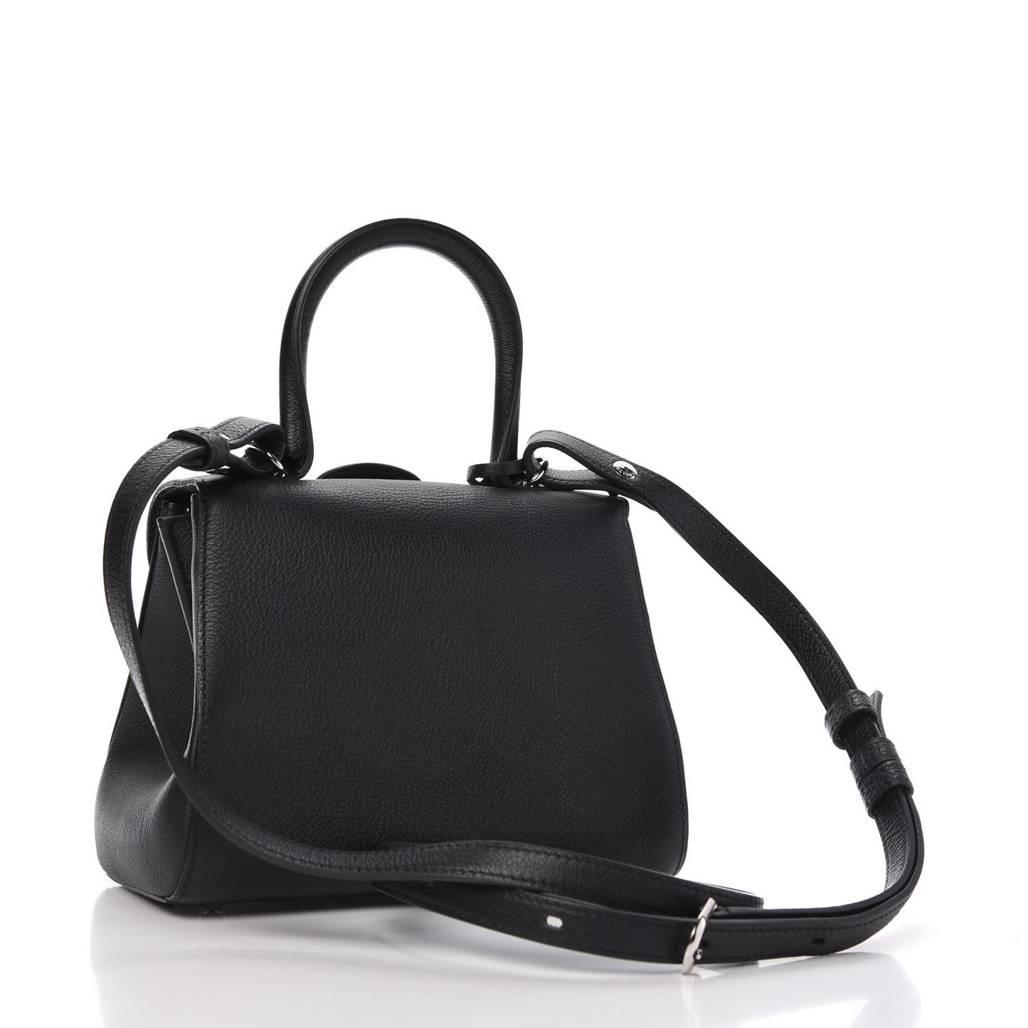 Grained Calfskin Mini Brillant Satchel Black