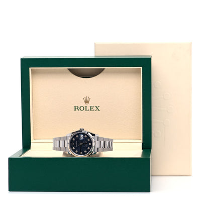 Rolex Stainless Steel 18K White Gold Diamond 36mm Oyster Perpetual Datejust Watch Blue Jubilee 126234 5 of 5