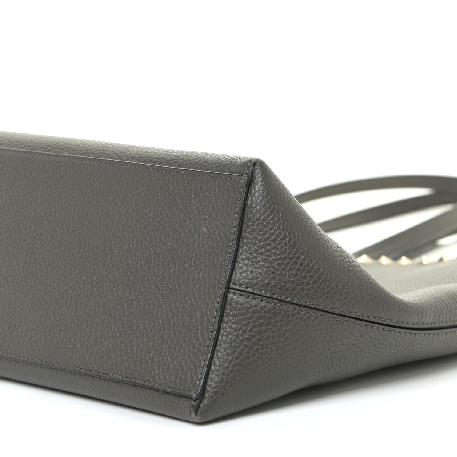 Valentino Garavani Grained Calfskin Rockstud Shoulder Tote Graphite 7 of 16