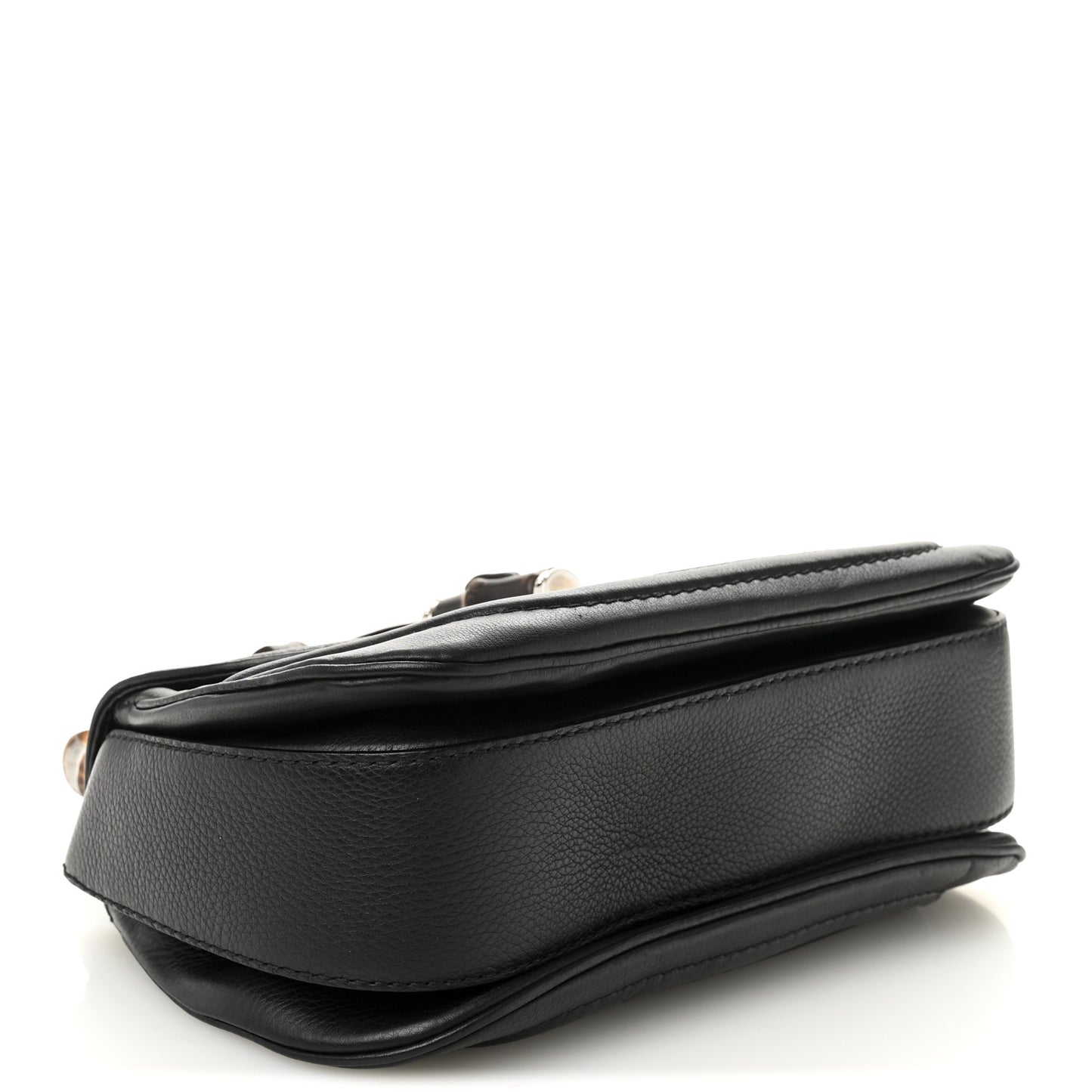Calfskin Medium New Bamboo Top Handle Bag Black