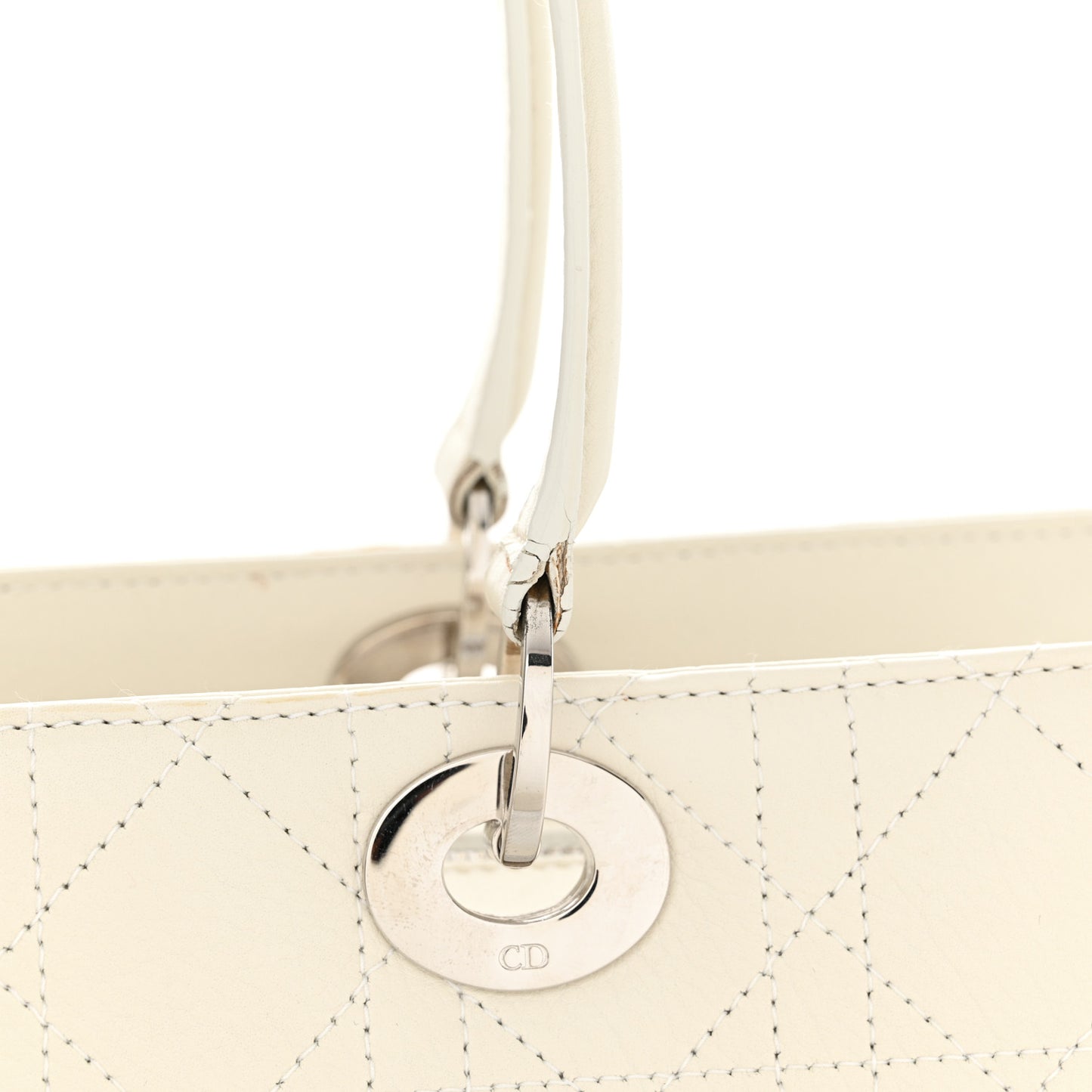 Lambskin Cannage Soft Lady Dior East West White