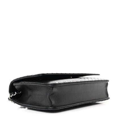 Chanel Caviar Chevron Quilted Wallet On Chain WOC Black 4 of 12