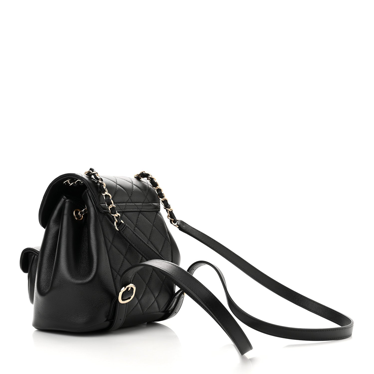 Chanel Lambskin Quilted Small Duma Drawstring Backpack Black 3 of 11