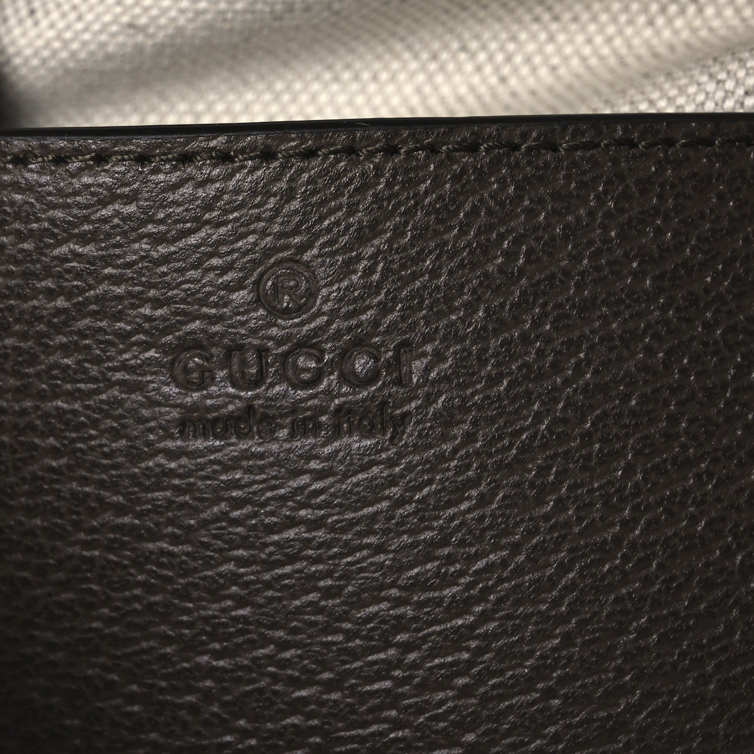 Gucci GG Supreme Monogram Textured Dollar Calfskin Mini Ophidia Top Handle Square Shoulder Bag Beige Ebony New Acero 6 of 12