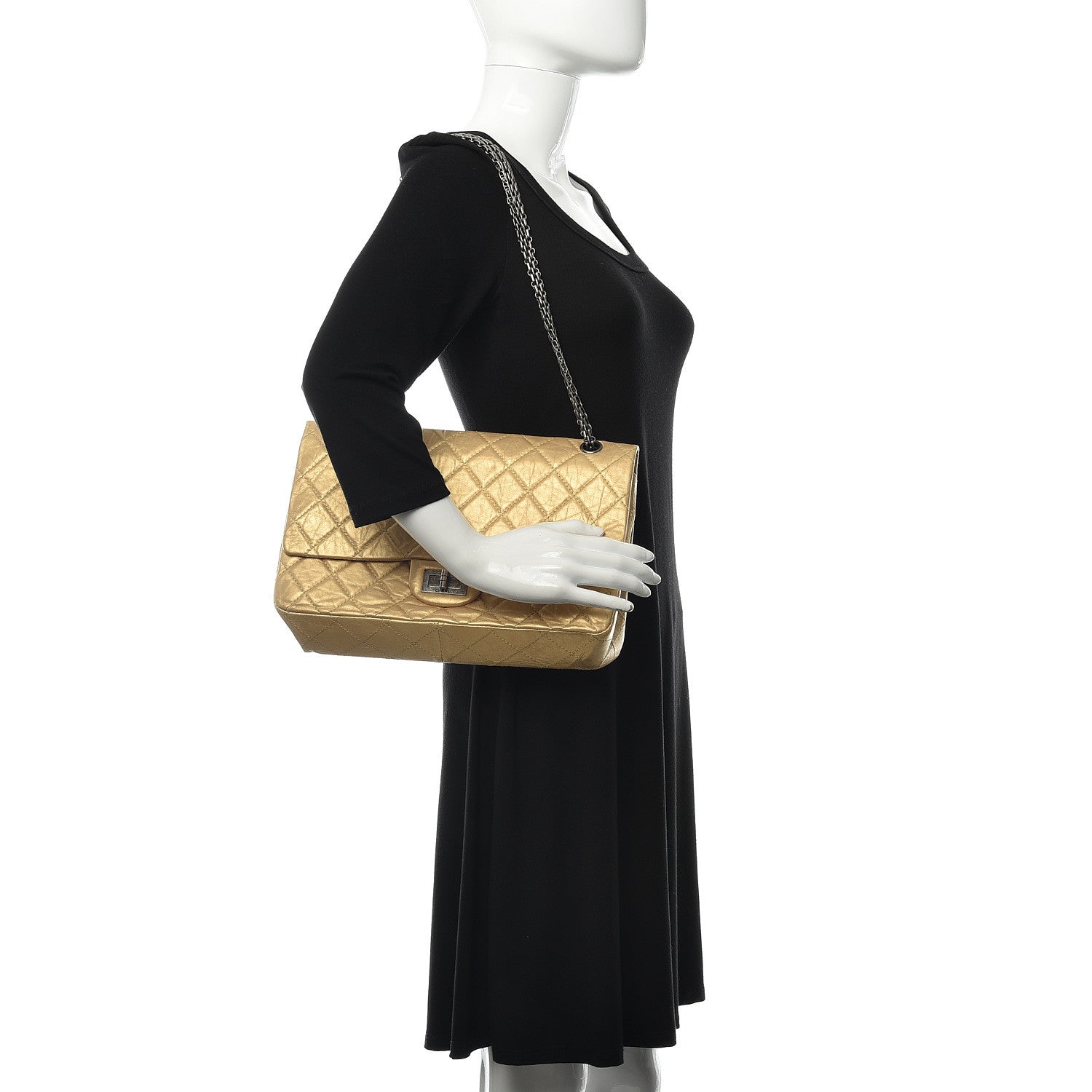 Chanel Metallic Aged Calfskin Quilted 2.55 Reissue 227 Flap Gold 2 of 13