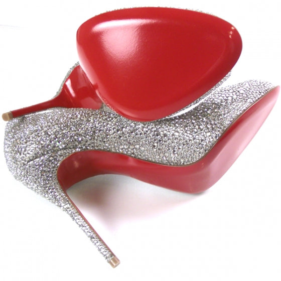 Christian Louboutin Swarovski Crystal Sexy Strass 100 Peep Toe