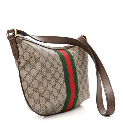 Gucci GG Supreme Monogram Web Small Ophidia Half Moon Hobo Brown 3 of 10
