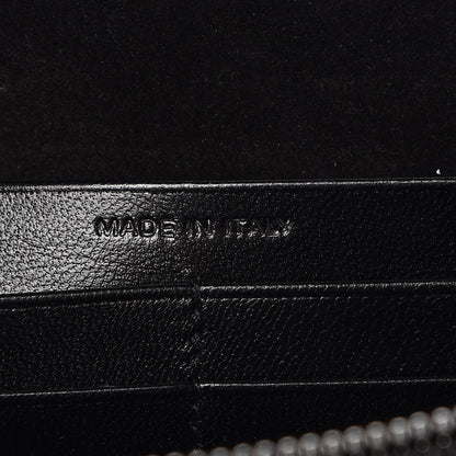 Saint Laurent Metallic Crackled Calfskin Monogram Chain Wallet Acciaio Nero 9 of 10