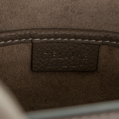Celine Drummed Calfskin Nano Luggage Souris 6 of 8