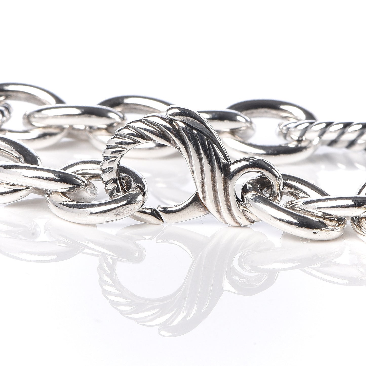 Sterling Silver 18K Yellow Gold Figaro Link Bracelet