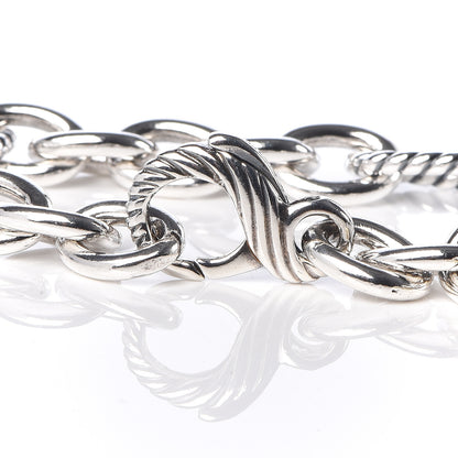 David Yurman Sterling Silver 18K Yellow Gold Figaro Link Bracelet 4 of 5